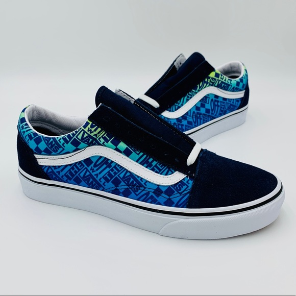blue vans flame
